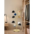 thumbnail image 5 of 7-Tier Industrial Hat Rack Stand with Wheels, Heavy Duty Rustic Metal Pipe Display for Retail Stores and Home Entryways (Gold), 5 of 9