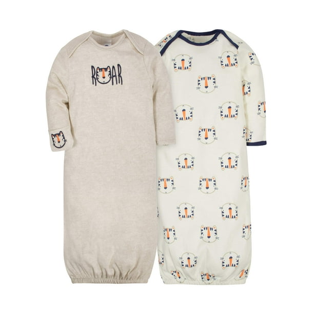 Gerber Baby Boy Lap Shoulder Gown, 2Pack