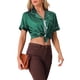 thumbnail image 4 of INSPIRAR CHIC Conjuntos de Pijamas de Satén para Mujeres, Conjuntos de Lounge de Seda, Camisa de Manga Corta con Botones, Pantalones Cortos con Volantes, Ropa de Dormir de 2 Piezas, 2XL Verde, 4 of 6
