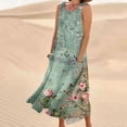 thumbnail image 2 of Midsumdr Sundresses for Women 2025 Summer Casual Flowy Loose Plus Size Dresses with Pockets Fashion Boho Floral Printed Sleeveless Round Neck Maxi Dresses, 2 of 5