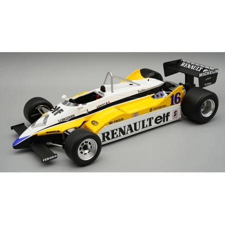 Renault RE30B #16 Winner F1 "French GP" (1982) "Mythos Series" with Display Case Limited Edition 1/18 Model Car by Tecnomodel