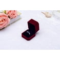 thumbnail image 1 of Fashion Velvet Engagement Wedding Earring Ring Pendant Jewelry Display Box Red, 1 of 6