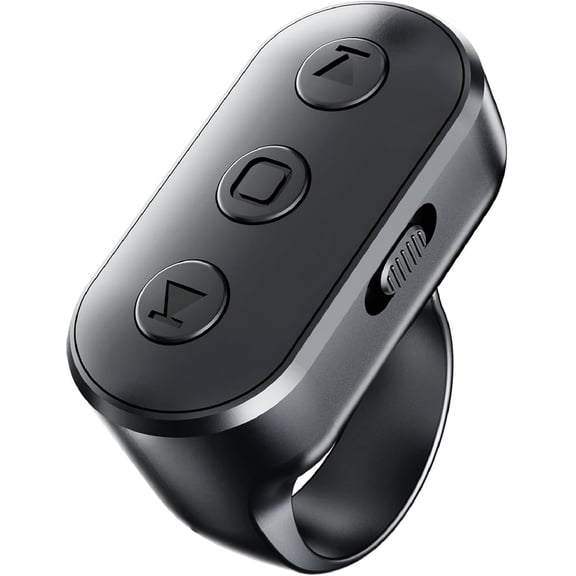 Wireless Ring Camera Remote Shutter with Zoom for iPhone Android, Bluetooth Phone Shutter Control with Front/Rear Camera Switch,Hands Free for Tiktok YouTube Photo & Video Recording Content Creator