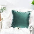 thumbnail image 5 of 2 piece Soft Granular Velvet Solid Pillowcase Suitable for Sofa Bedroom Car, 16x16"-blackish green, 5 of 5