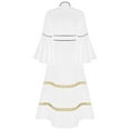 thumbnail image 4 of Kaerm Clergy Dress for Women Loose Fit Choir Robe Flared Sleeves Church Liturgical Praise Worship Dress White M, 4 of 7