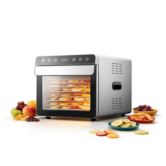 Hakka 8-Tray Stainless Steel Food Dehydrator, 700W Digital Drying Machine with Timer and Temperature Control for Jerky, Fruits, Herbs, and Healthy Snacks