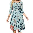 thumbnail image 1 of Vestido elegante dulce con flores de invierno para mujer, vestido coreano kawaii con cuello cuadrado, regalo original, árbol de Navidad floral, muérdago, 1 of 6
