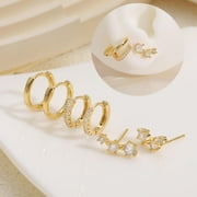 Bavsenic Small Gold Hoop Earrings for Women, 14k Gold Plated Dainty Hypoallergenic Multiple Stud Earrings Set, Trendy Cartilage Earring Gold Jewelry Gift