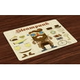 thumbnail image 1 of Ambesonne Steampunk Place Mats Set of 4, Hipster Gentleman, Standard Size, Multicolor, 1 of 4