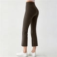 thumbnail image 6 of EOYWHK Capri Leggings for Women Wide-Leg High Waisted Athletic Pants Stretchy Workout Capris for Women Brown M, 6 of 6