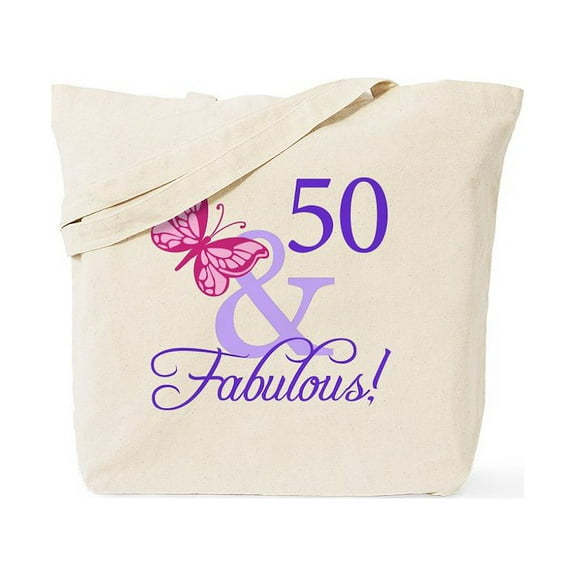 CafePress - 50 And Fabulous Birthday Gifts Tote Bag - Unisex Canvas Tote Bag, Beige, 1-Piece