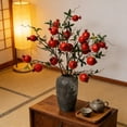 thumbnail image 6 of CuiLiyq 3 Pcs Artificial Pomegranate Branches, 36.6 Inch Faux Fruit Tree Stems with Foam Fruits for Home Living Room Table Vase Floral Arrangement Decor, 6 of 6