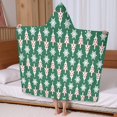 thumbnail image 5 of Green Christmas Tree and Snowflake Pattern Hooded Bath Towel，60"x35" for Ages 3 To 12 Kids, Quick Dry Lightweight Soft Microfiber Hood Beach Towel Cover Up for Kids, 5 of 7