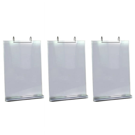 3X A4 Multi-Page Flip Display Card Label Display Stand Detachable Label Business Menu Holder,3 * menu shelf,Transparent