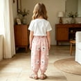 thumbnail image 6 of Mifsaly Toddler Girls Girls Harem Pants Kids Floral Print Elastic Waist Lightweight Lounge Boho Long Pants, 6 of 6