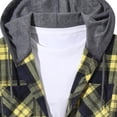 thumbnail image 2 of Yutgune Mens Long Sleeve Button Down Shirts Hooded Plaid Flannel Shirt Dual Pockets Men Jacket, 2 of 2