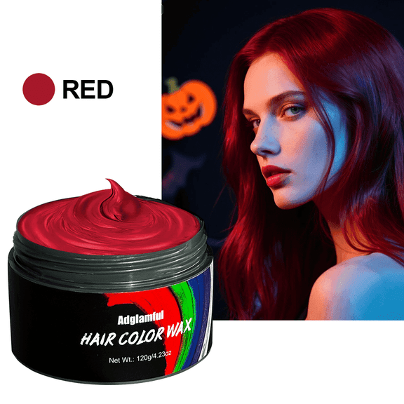 Adglamful Hair Color Wax - Temporary Hair Dye for Red Hair, Waterproof, Long-Lasting, Natural Finish - 120g (4.23oz)