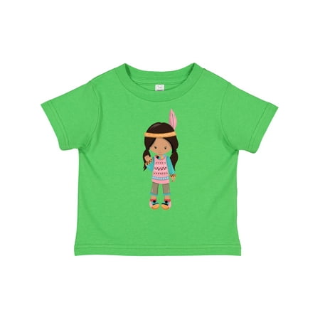 

Inktastic Native American Girl Cute Girl Brown Hair Gift Toddler Toddler Girl T-Shirt