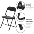 thumbnail image 4 of YUSAZENS 4 Pack Folding Chairs, Fabric Dining Chair Set with Padded Cushion and Back, Indoor Outdoor Upholstered Commercial Seat for Home Office Events Wedding Party, Black, 4 of 7