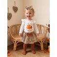 thumbnail image 4 of RUINIXCW Baby Girls Thanksgiving Outfit Turkey Romper and Plaid Skirt Headband Set, 4 of 8