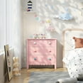 thumbnail image 2 of 3 Drawer Dresser for Bedroom, Small Pink Drawer Dresser with Colorful Cloud Handle, Chest of Drawers for Bedroom, Cute Scalloped Nightstand for Living Room, Entryway and Hallway, 2 of 18