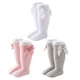 thumbnail image 4 of Medias para bebé, 3 pares de calcetines hasta la rodilla con lazo para bebé, calcetines con lazo para bebé, estética elegante, 4 of 9