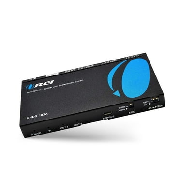 1x2 HDMI Splitter: UltraHD 4K 1-In 2-Out With EDID, Downscale, And Audio Extraction (UHDS-102A)