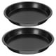 thumbnail image 1 of KAKOWELY 2 bandejas de acero al carbono para pizza, resistentes y duraderas, color negro., 1 of 5