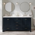 thumbnail image 3 of ARIEL Cambridge 66 Inch Double Rectangle Sink Bathroom Vanity With Carrara White Quartz Countertop 1.5 Edge In Midnight Blue, 3 of 7