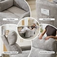 thumbnail image 6 of Extra Wide Oversized Swivel Rocker Recliner with Massage, Heat, and Adjustable Headrest, Light Grey, 6 of 8