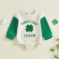 thumbnail image 2 of mgoYE Baby Boy Clothes 3-6 Months Newborn Baby Girl Boy St Patricks Day Outfit Irish Print Sized Romper Clover Long Sleeve Bodysuit Clothes(Green,6-12 Months), 2 of 8