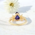 thumbnail image 5 of Pear Cut Alexandrite Ring Yellow Gold Plated Wedding Ring Art Deco Cluster Daimond Jewelry Promise Ring Gift for Her June Birthstone Ring, 5 of 5