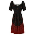 thumbnail image 5 of Night Stars (Maroon/Black) Dress Women's summer dress women party dresses, 5 of 6