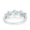 thumbnail image 3 of Half Eternity Flower Round Ring CZ 925 Sterling Silver Size 4, 3 of 6