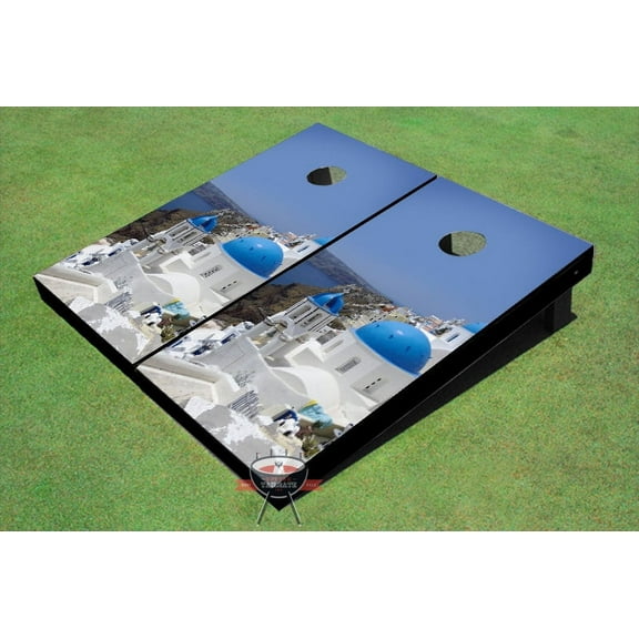 Greek Island Theme Cornhole Boards