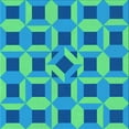 thumbnail image 1 of Ahgly Company Indoor Square Patterned Neon Blue Area Rugs, 4' Square, 1 of 6