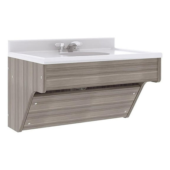 Tot Mate 31" Contemporary Composite Wood Single Wall Vanity in Gray
