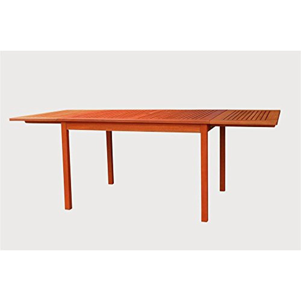 Vifah V1564 Outdoor Eucalyptus Rectangular Dining Table, 82 by 35Inch