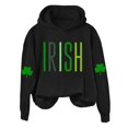 thumbnail image 4 of New & Trending!FUNUONY St. Patrick's Day Womens Hoodies Women's Long Sleeved St. Day Printed American Flag Hooded Top Black L, 4 of 4