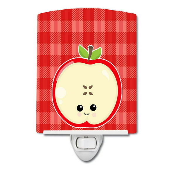 Caroline's Treasures BB6983CNL Apple Face Ceramic Night Light, 6x4x3", multicolor