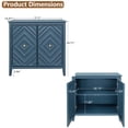 thumbnail image 2 of Shaiailed 31.5" Geometric Embossed Blue Sideboard Buffet Cabinet,2 Door Accent Cabinet with Adjustable Shelves,Matte Vintage Finish Small Sideboard Buffet Cabinet for Living Room, 2 of 10