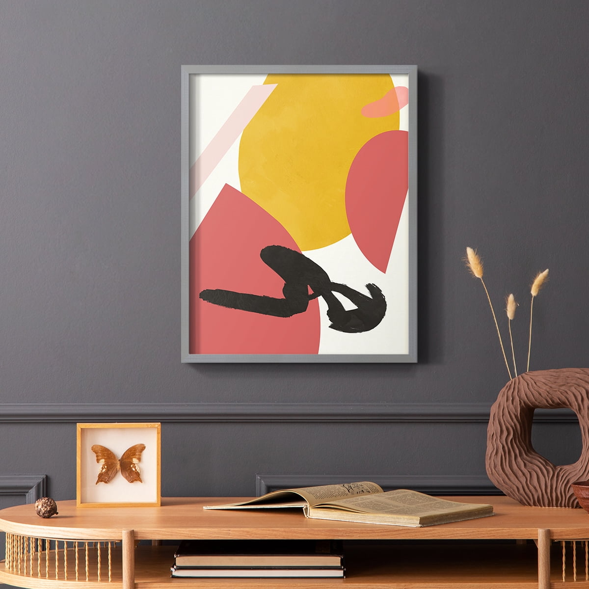 Bright Boy II Framed Print in Gray Solid Wood Framed Print No Nail Hanging