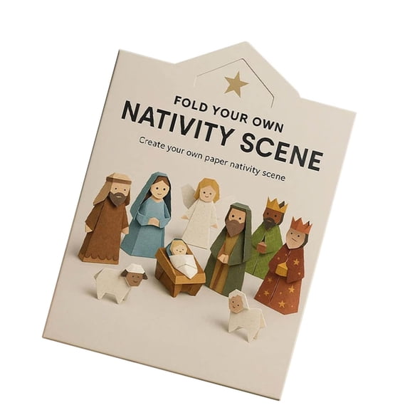 BQBQERT Nativity Paper Craft Set Holiday Activity Tool For Family Gatherings Christmas Tabletop Decorations