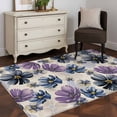 thumbnail image 3 of Purple Floral Runner Rug 2.7x5 FT, Non Slip Entryway Carpet, Blue Wildflower Farmhouse Nature Plant Washable Soft Floor Carpet Entrance Mat Non-Shedding Throw Rug for Hallway Laundry Room Bedside, 3 of 9