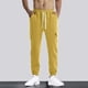 thumbnail image 1 of Pantalones largos para hombre, lisos, informales, con cintura elástica y bolsillos, deportivos, 1 of 9