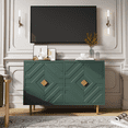 thumbnail image 2 of CBJCBJ 48" Modern Accent Sideboard Buffet Cabinet with 4 Doors & Shelves, Credenza for Living Room Storage,Green, 2 of 10