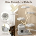 thumbnail image 6 of Gymax Freestanding Cat Tower Tall Cat Tree w/ four Flower-shaped Platforms Cat Condo Gray, 6 of 10