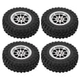thumbnail image 2 of RC Car Tires Tyre Wheel, Exquisite Workmanship RC Car Tyre Wheel Shock Absorption 4PCS Wear Resistance  For WPL B14 B24 C14 C24 For MN D90 D91 D96 D99 R789BL Black,R789S Silver, 2 of 8