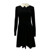 Betsey Johnson Velvet Imitation-Pearl-Collar Dress