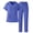#249-Blue, variant on Womens Nurse Uniform Set Short Sleeve Round Neck Top with Pockets Scrub Set Soft Breathable for Work Daily Gift
